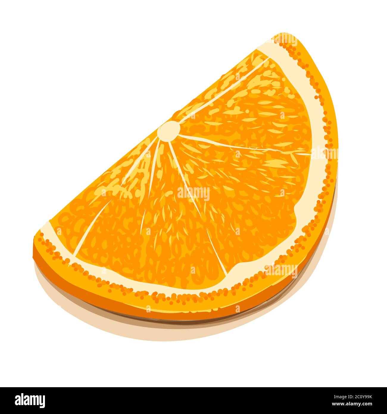 A piece of orange - drawing vector illustration with layers. Suitable for sweets and dessert design product. Stock Vector