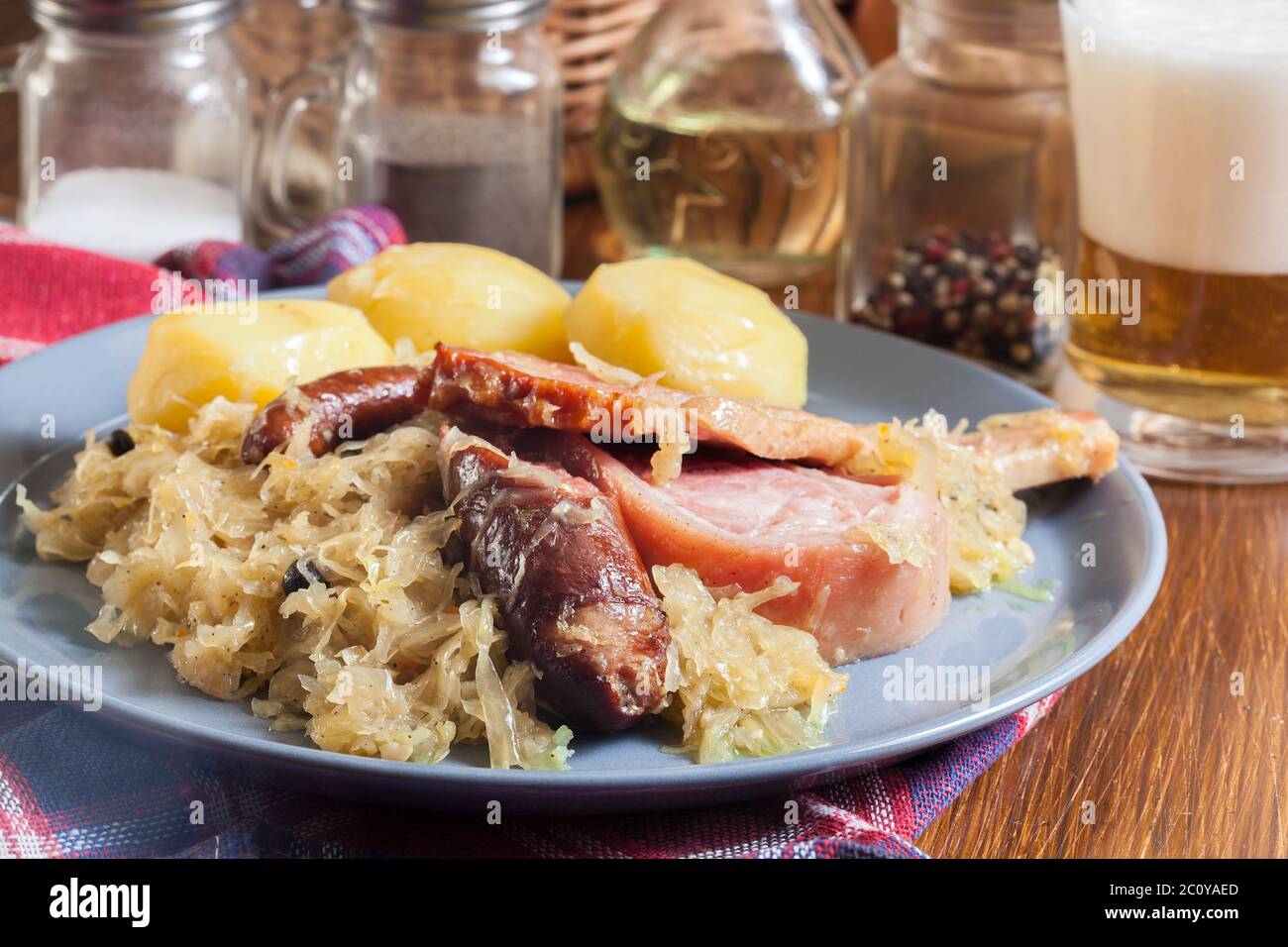 Choucroute Garnie Alsatian Sauerkraut With Sausages Knuckle And Bacon Stock Photo Alamy Choucroute Garnie Alsatian Sauerkraut With Sausages Knuckle And Bacon Stock Photo Alamy