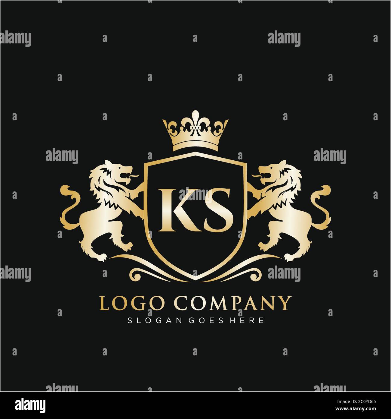 Ks Letter Initial With Lion Royal Logo Template Stock Vector Image Art Alamy