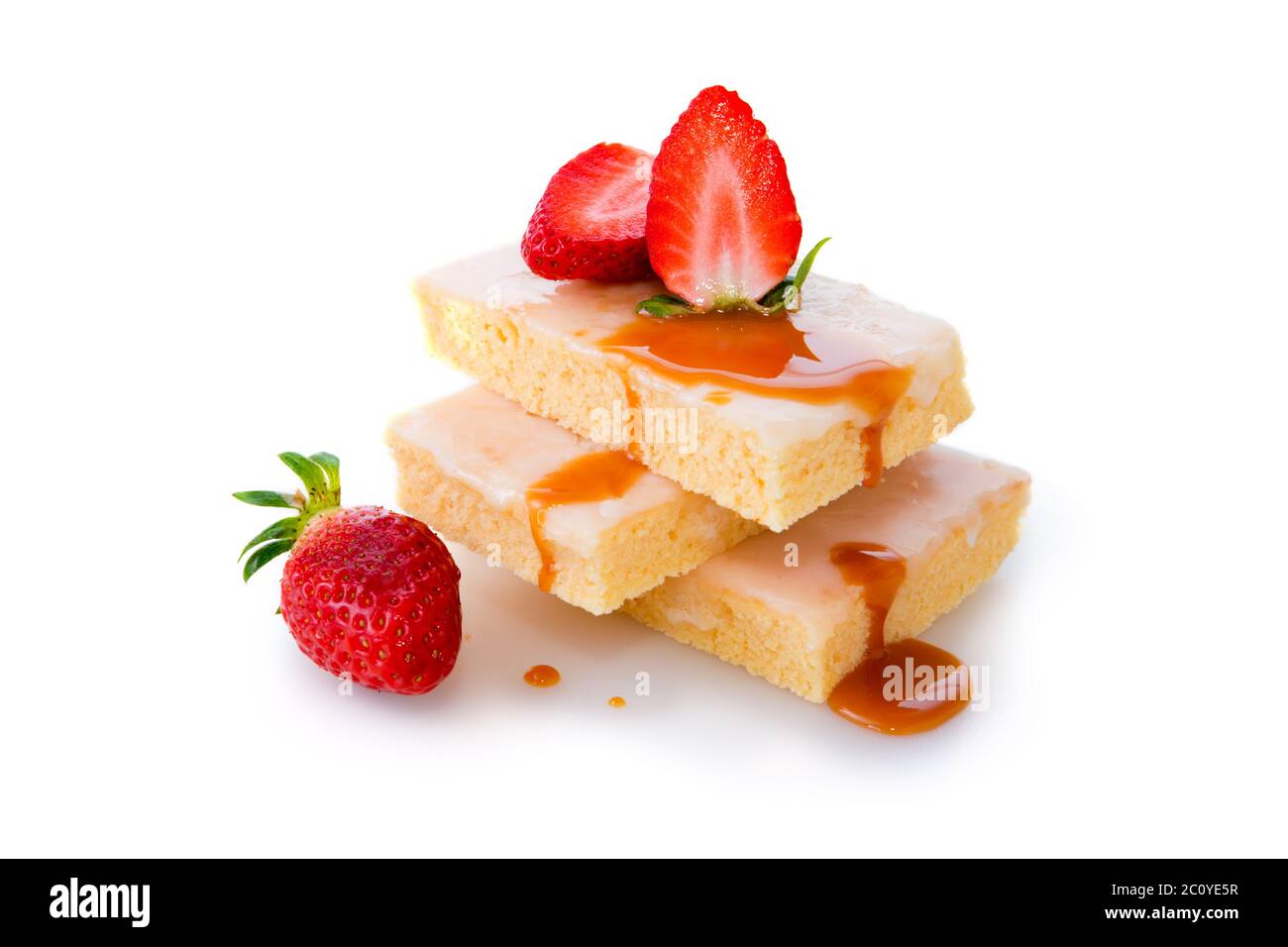Homemade strawberry cake isolated on white Stock Photo - Alamy