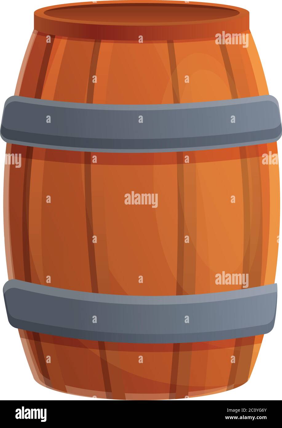 Wine barrel icon. Cartoon of wine barrel vector icon for web design