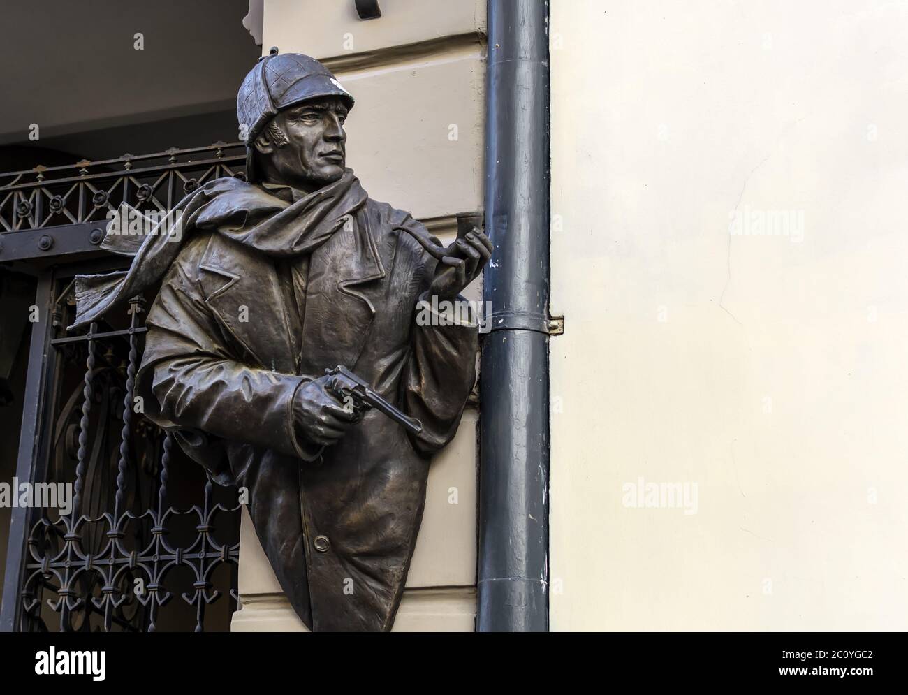 Bronze sculpture of Sherlock Holmes Stock Photo