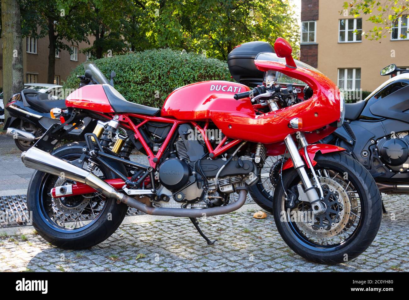Ducati 1000 Sport in red Stock Photo