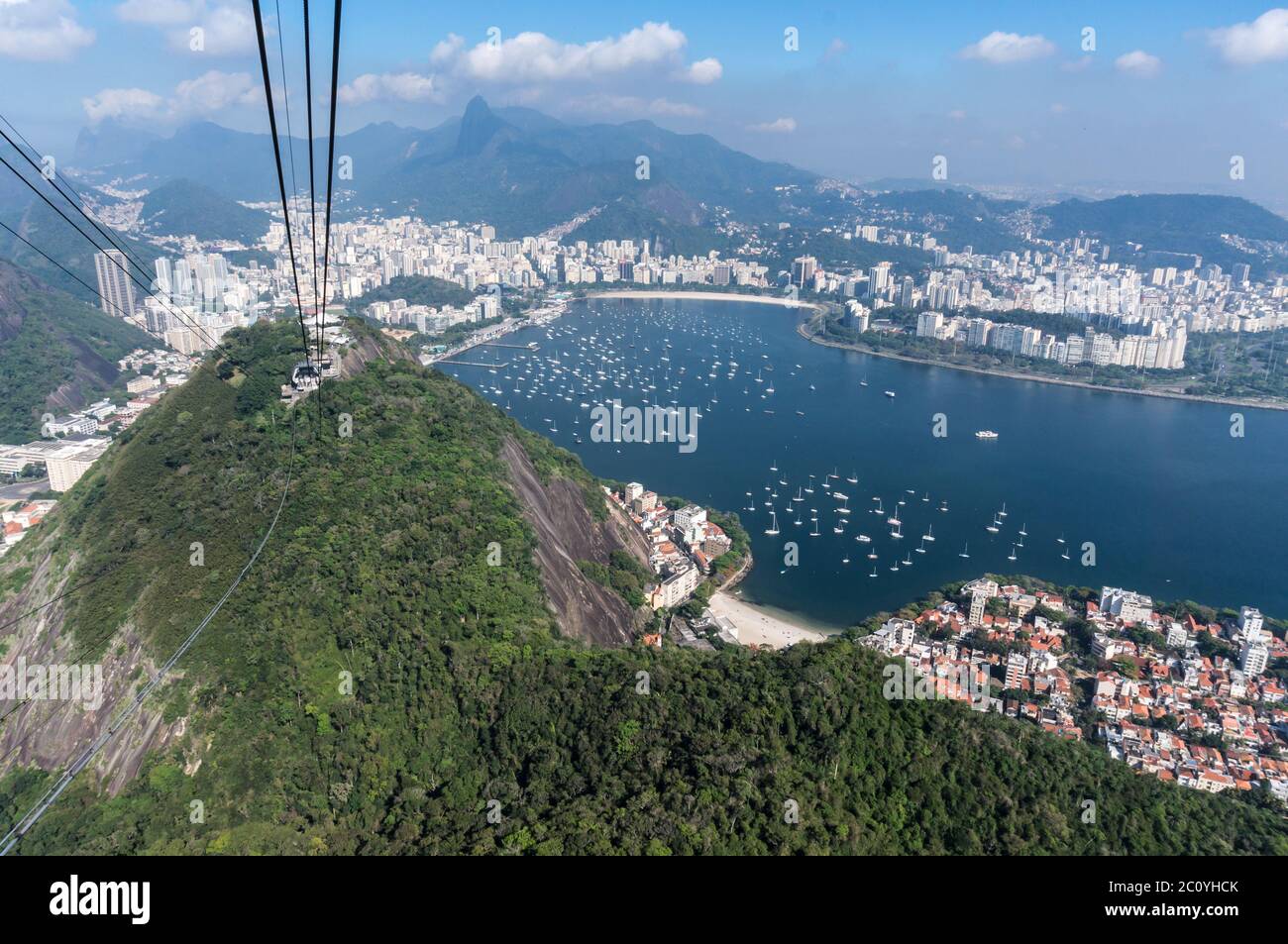 Panoramic view of Rio de Janeiro from the top of the sugarloaf mountain Stock Photo