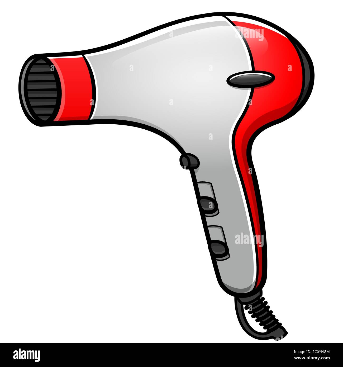 Vector illustration of hair dryer cartoon isolated Stock Vector