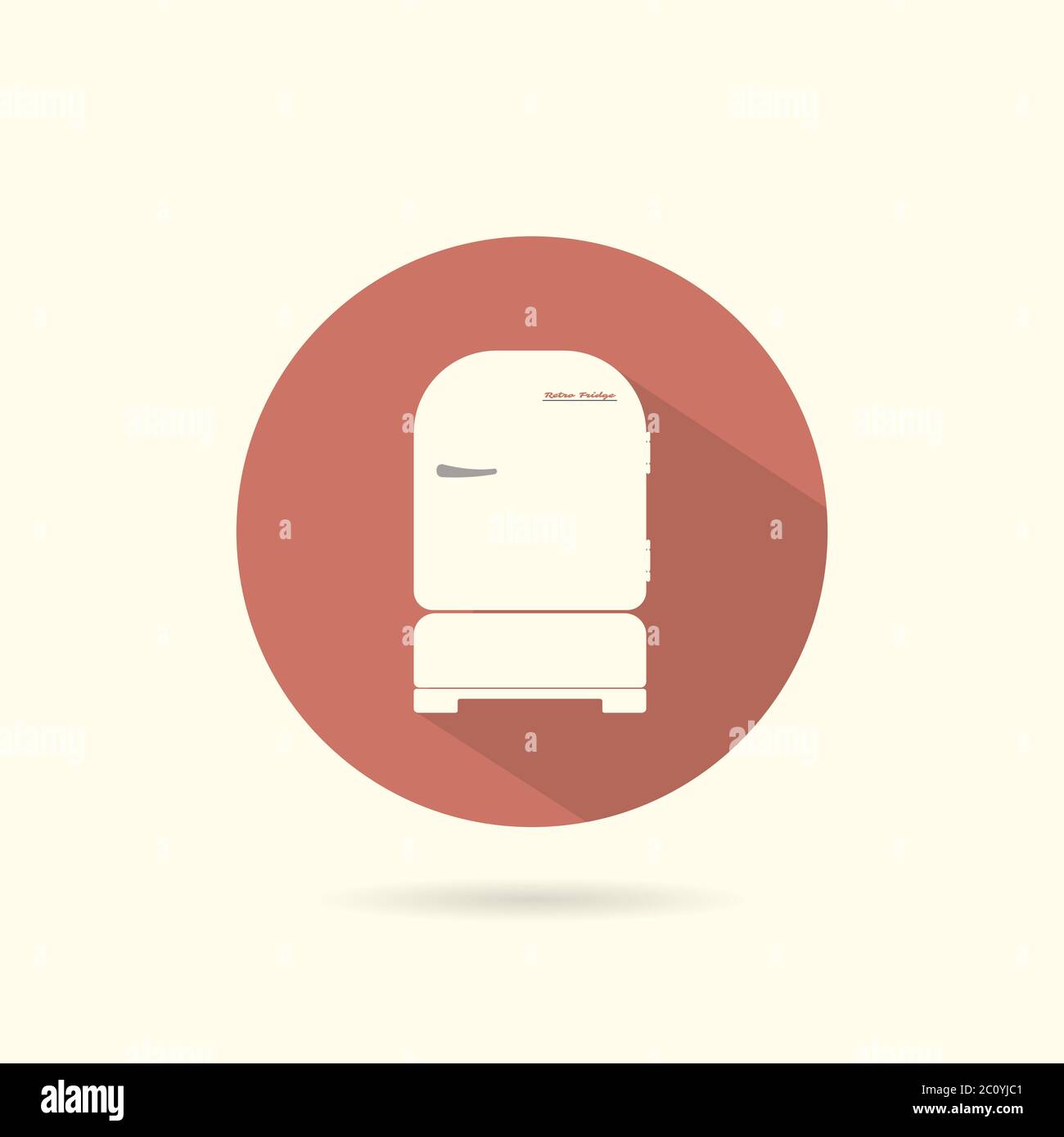Refrigerator round flat icon Stock Vector Image & Art - Alamy