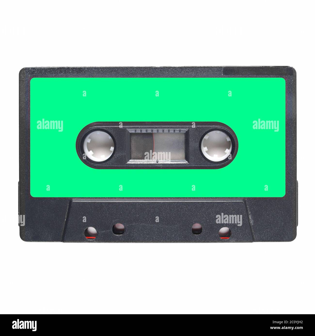 Tape cassette green label Stock Photo Alamy