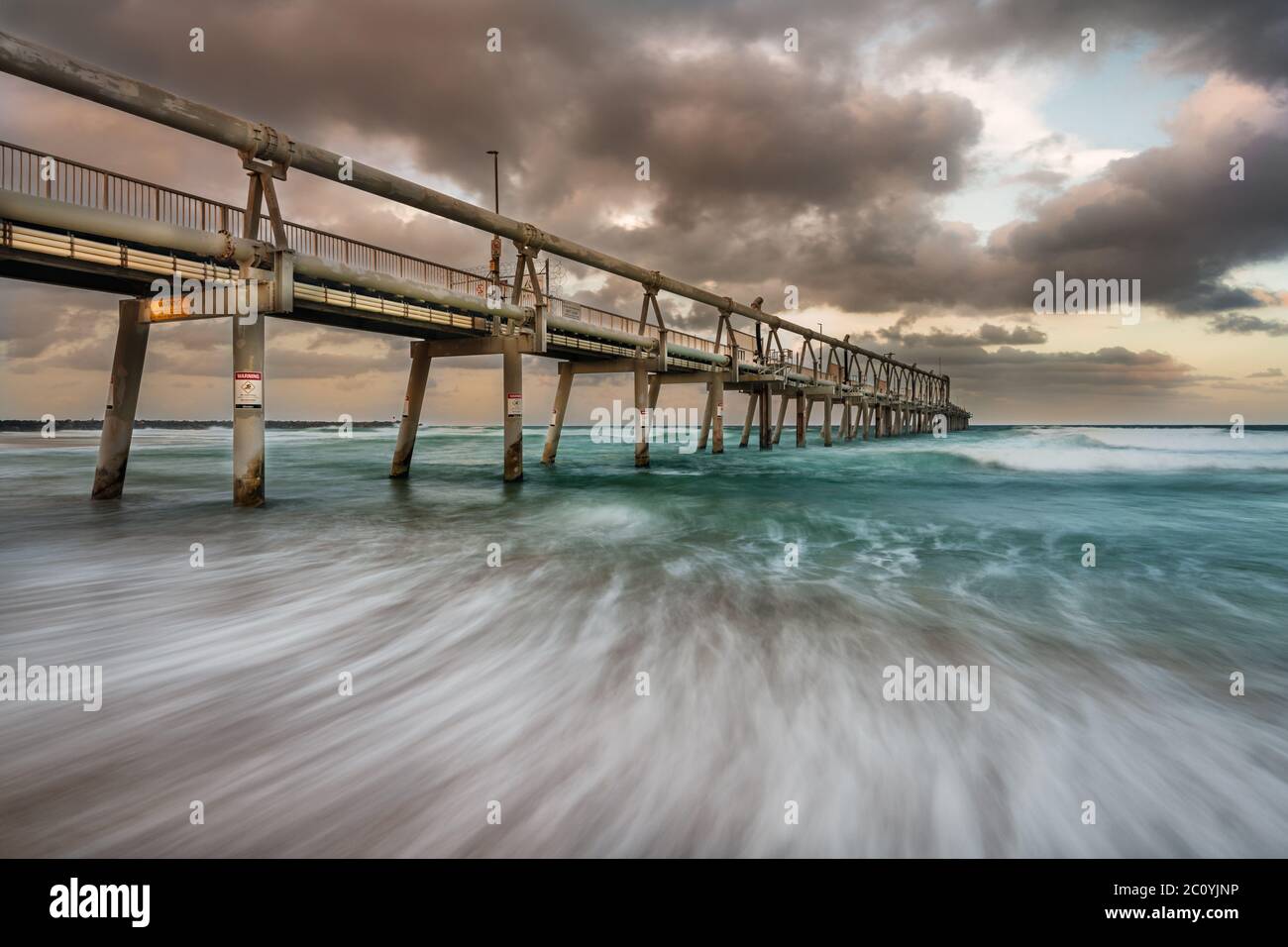 Famous sandpump at The Spit on the Gold Coast of Queensland. Stock Photo
