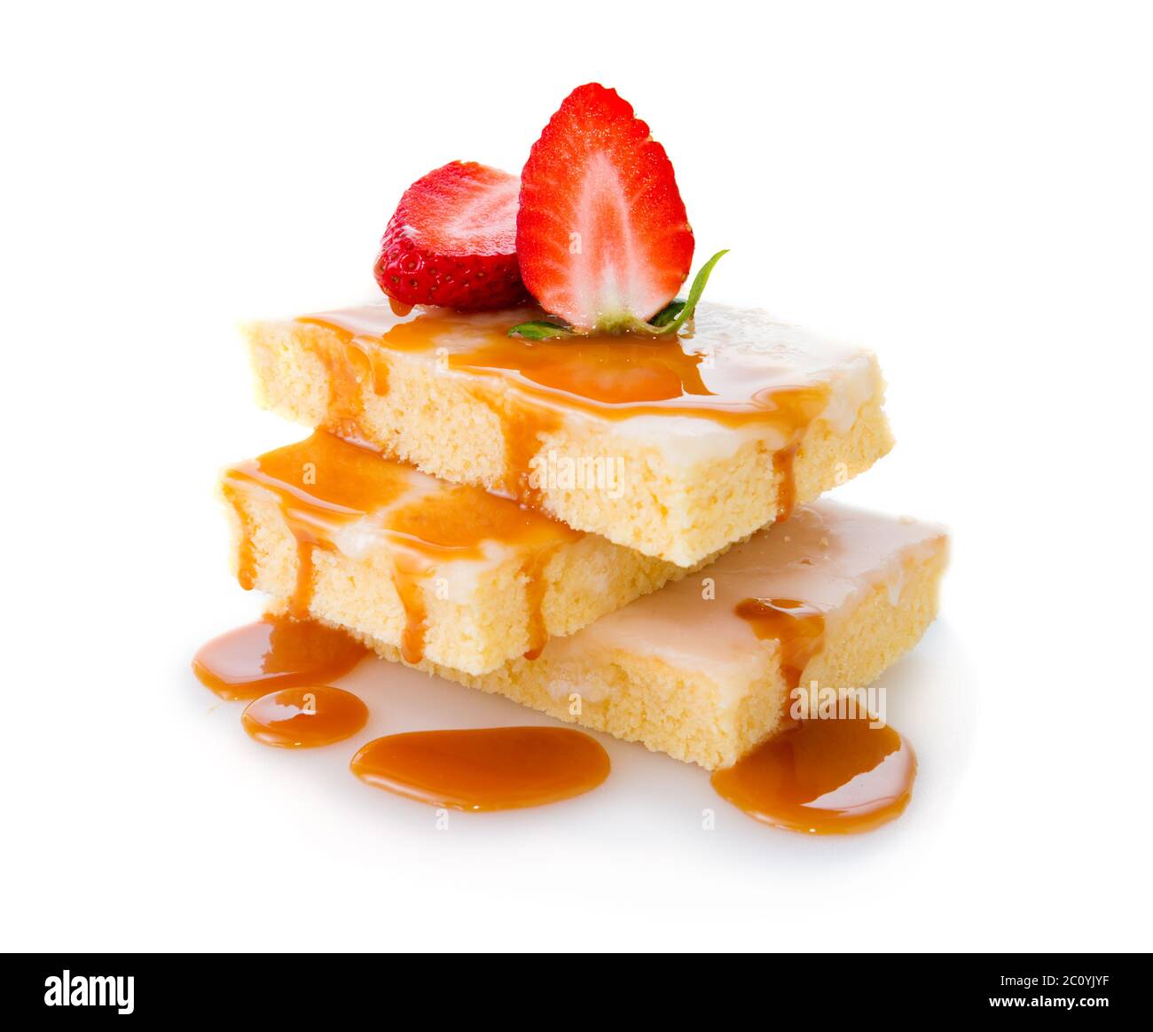 Homemade strawberry cake isolated on white Stock Photo - Alamy