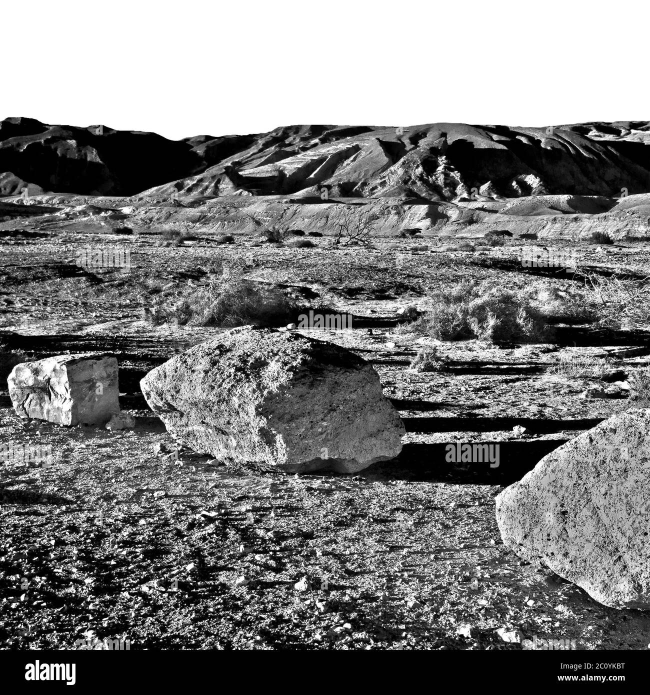 Stones at riverbed Black and White Stock Photos & Images - Alamy