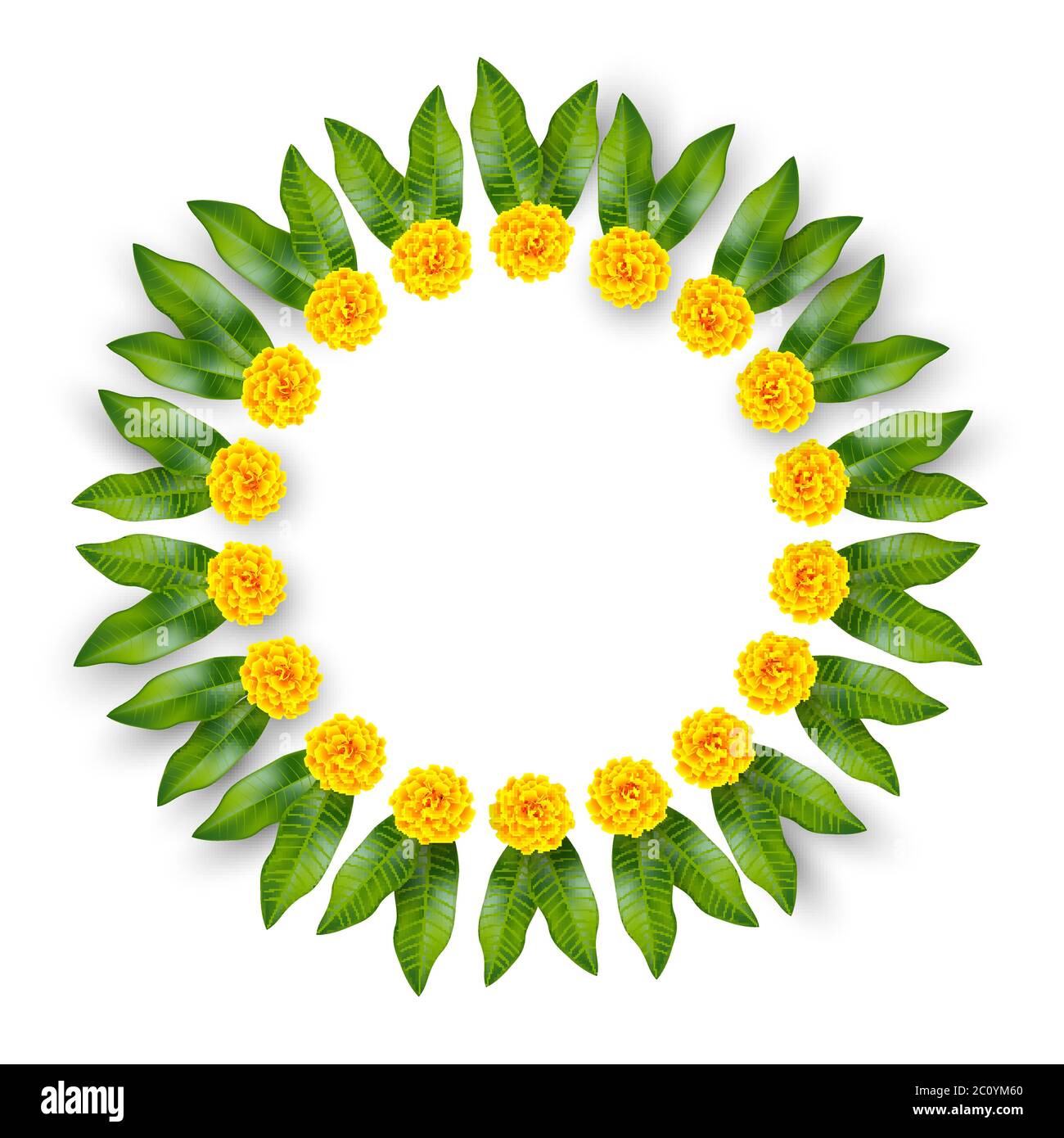 Indian floral wreath. Stock Vector