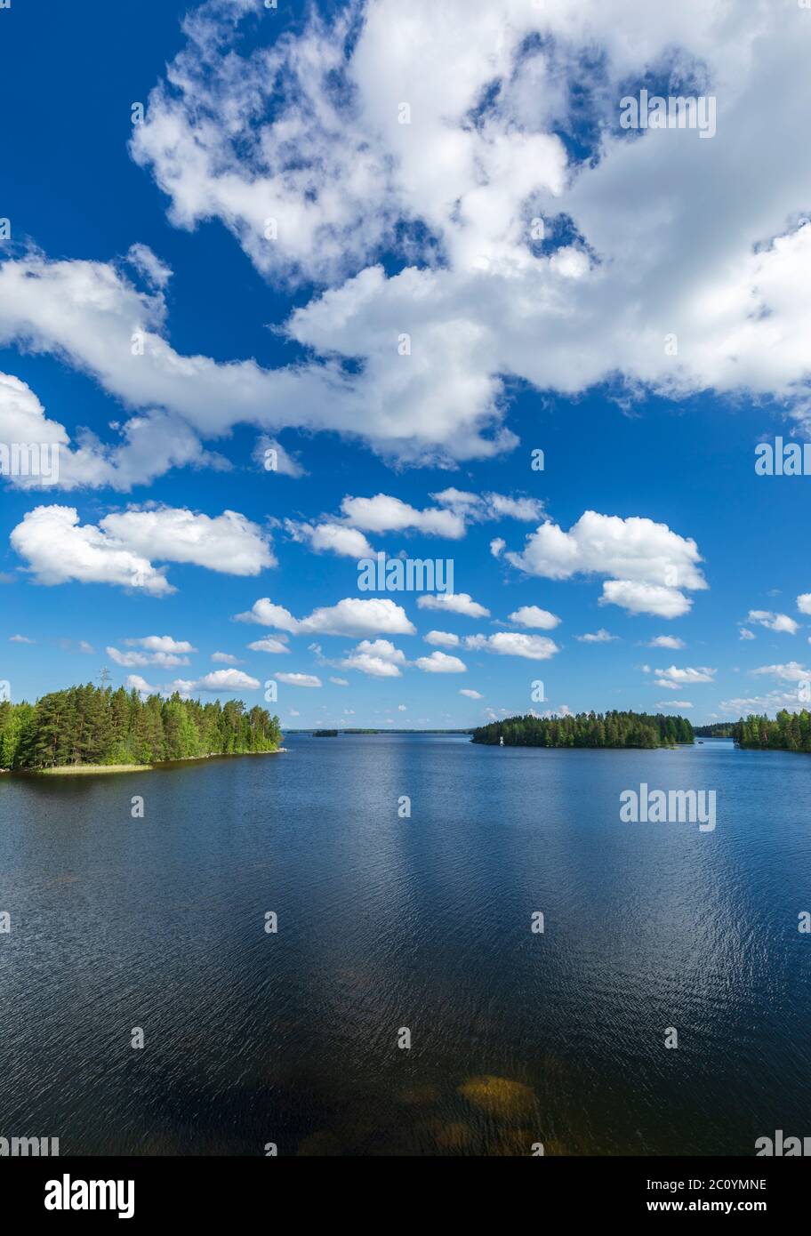 View of Lake Pohjois-Konnevesi at Summer , Finland Stock Photo