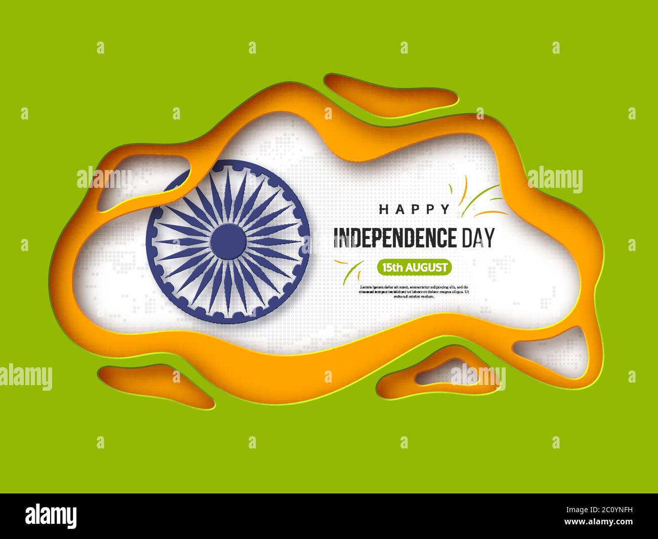 Indian Independence day holiday background. Paper cut shapes with ...