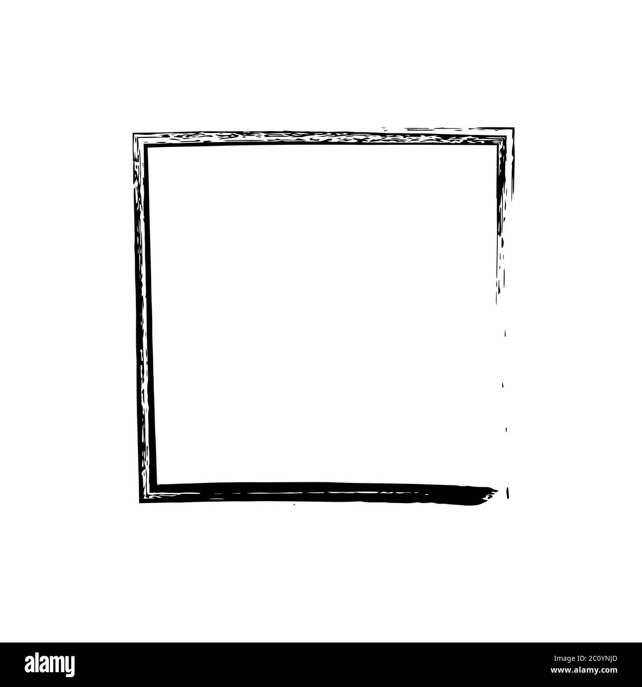 Square frame brush vector grunge paint watercolour ink Stock Photo Alamy