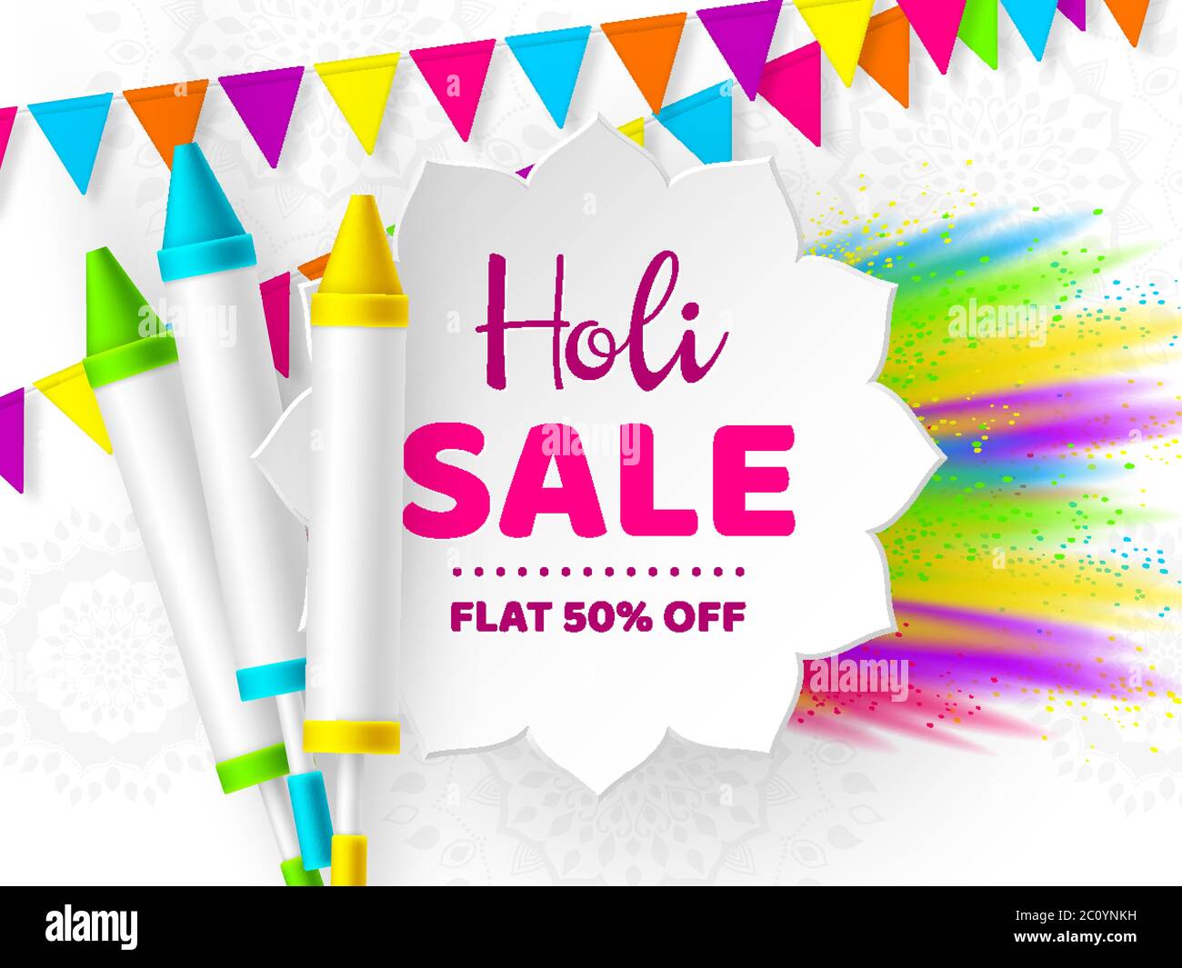Holi sale promotional background. Stock Vector