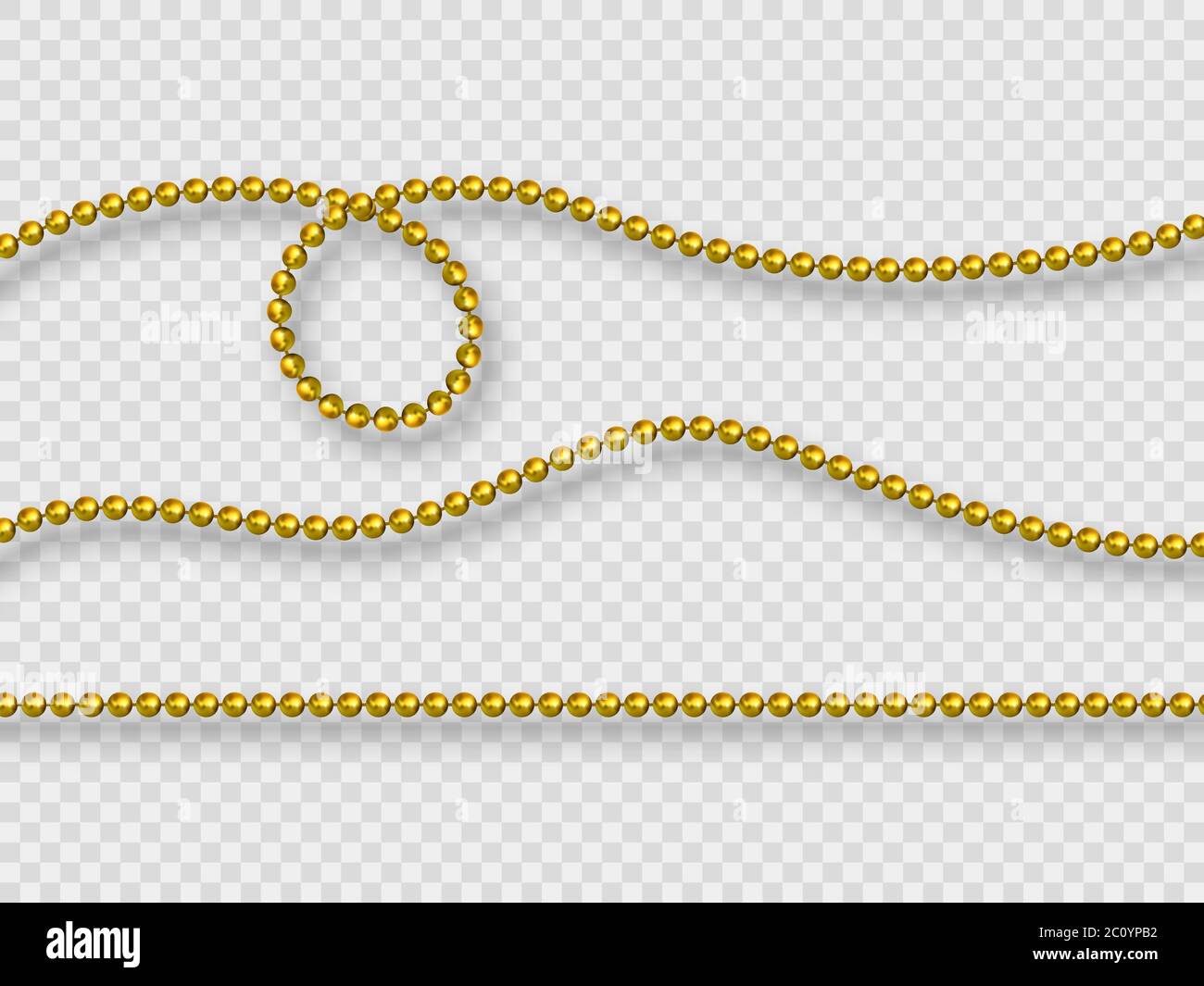 Decorative elements - realistic purple beads. Stock Vector