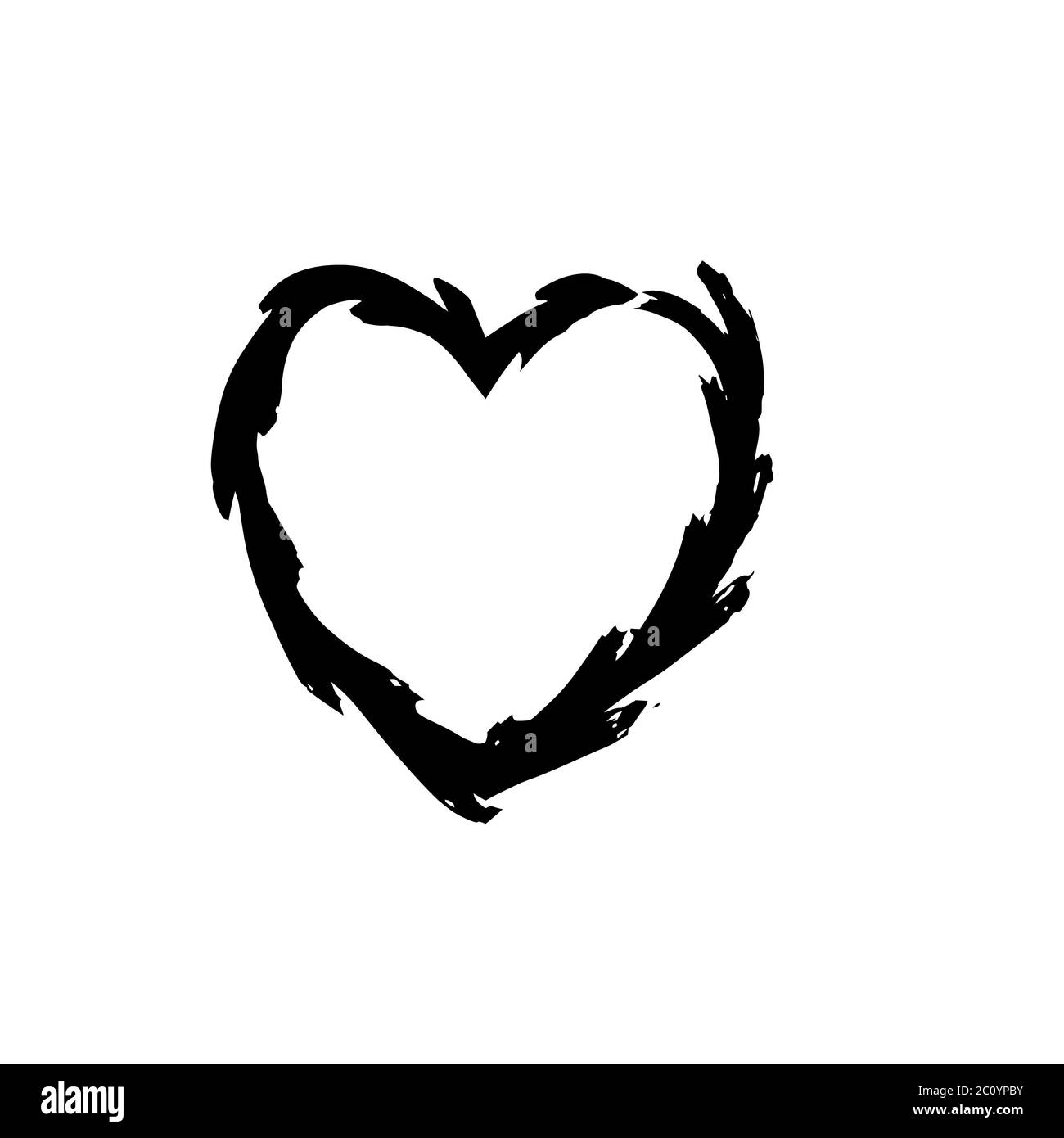 heart shape symbol love vector black Stock Photo - Alamy