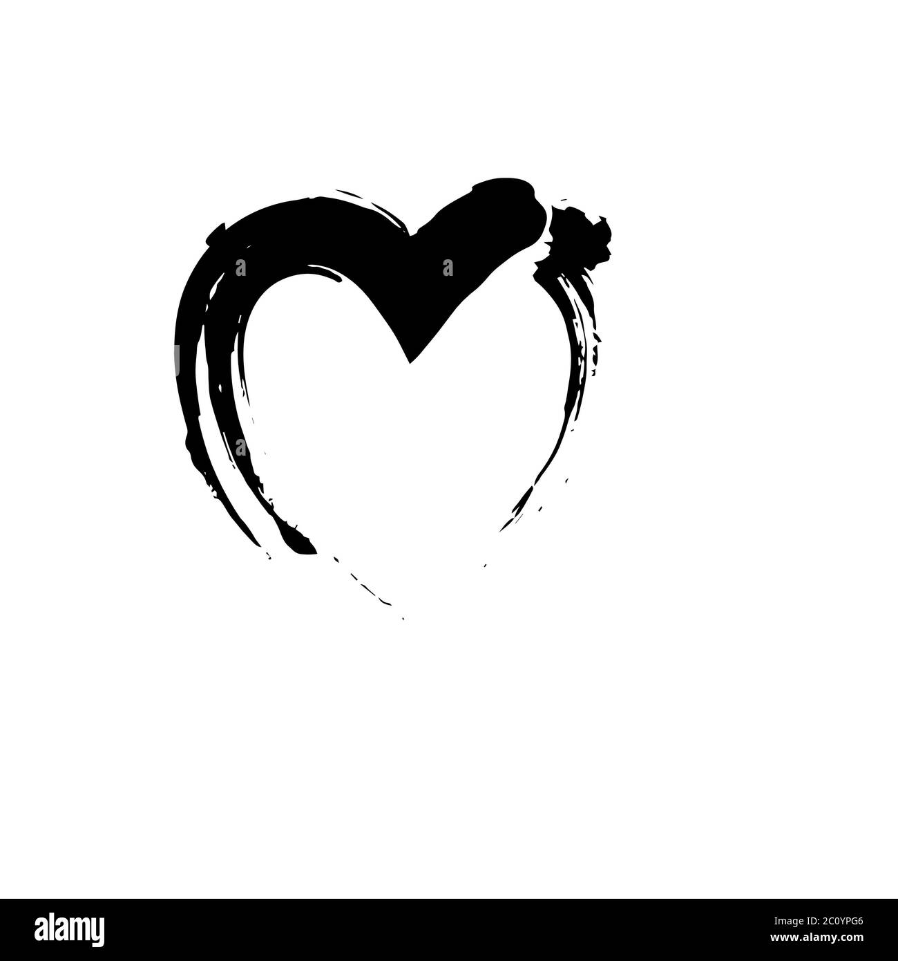 heart shape symbol love vector black Stock Photo