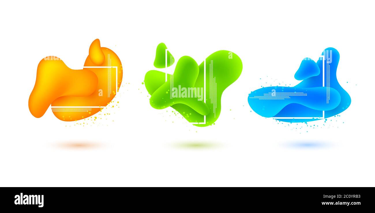 Geometric flowing liquid shapes Stock Vector