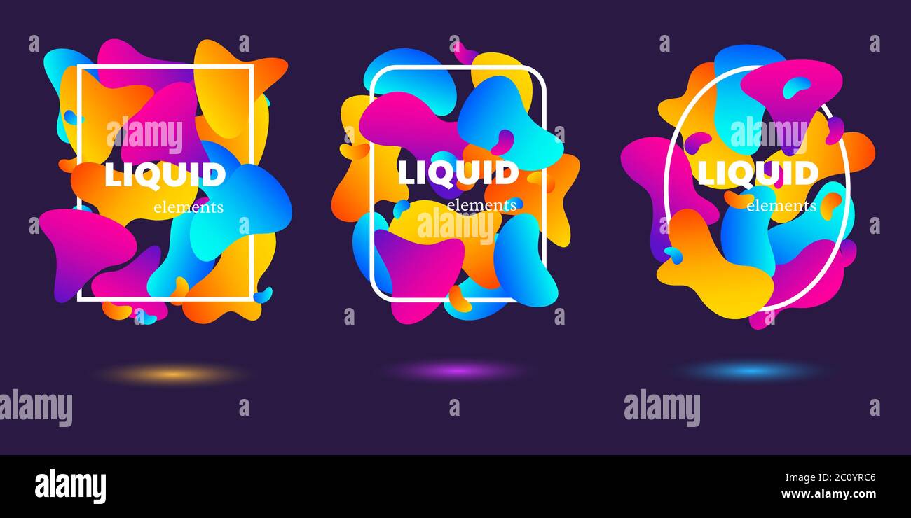 Geometric flowing liquid shapes. Stock Vector