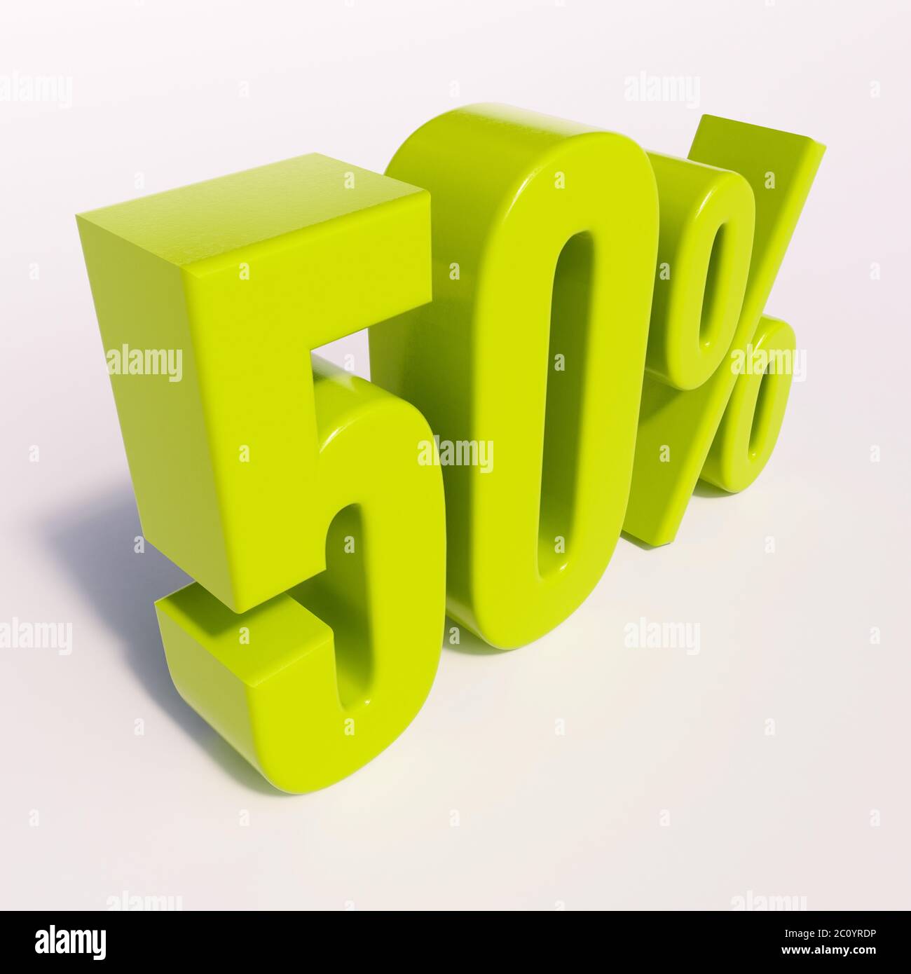 Percentage sign, 50 percent Stock Photo