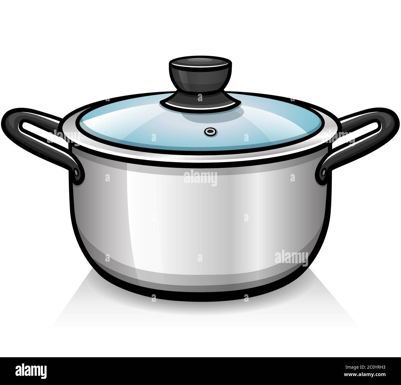 Funny kitchen pot character - pot vector illustration Stock Vector by  ©hanaschwarz 109140564