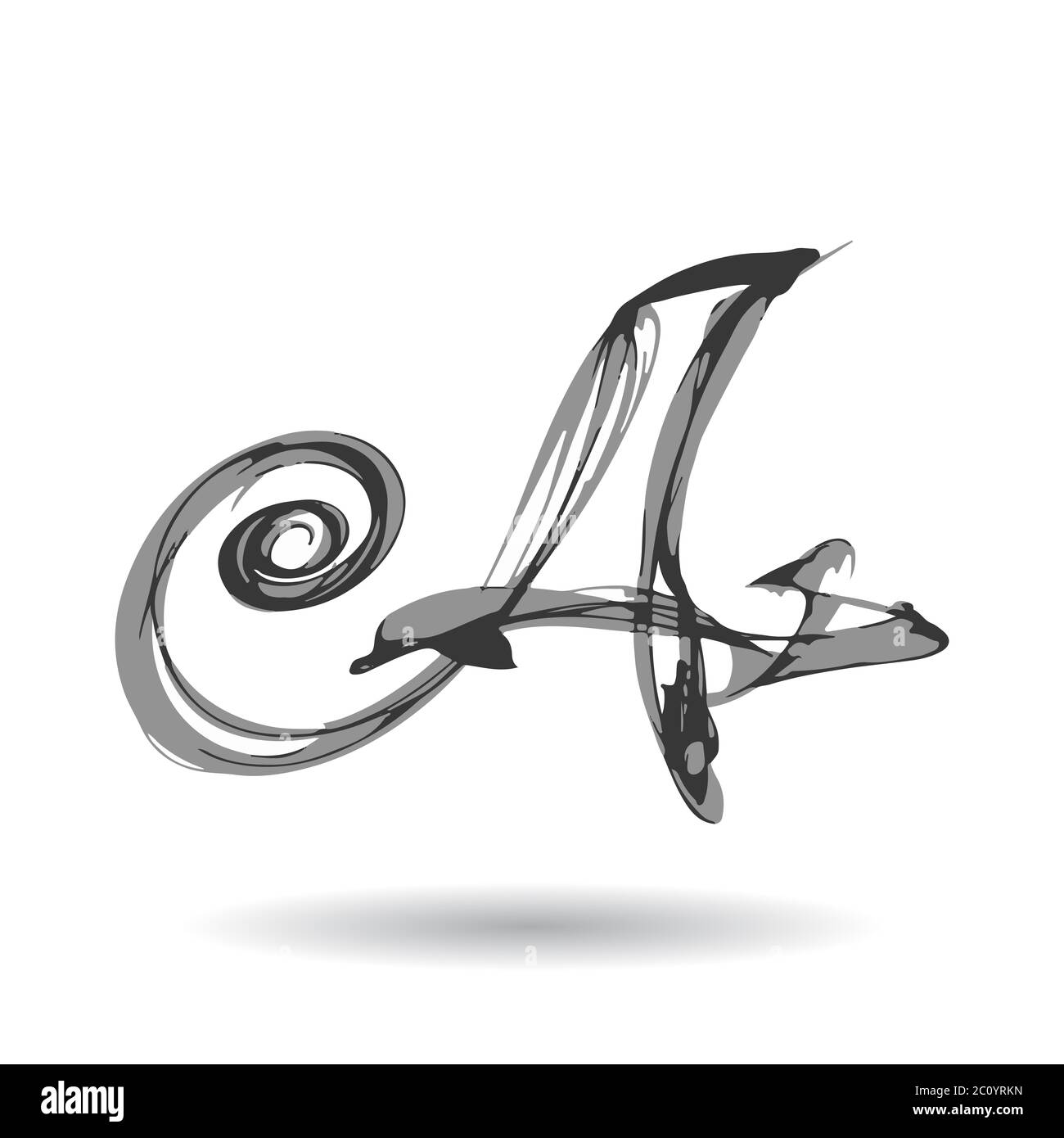 Abstract letter A logo design template. black and white creative sign. icon. Stock Photo