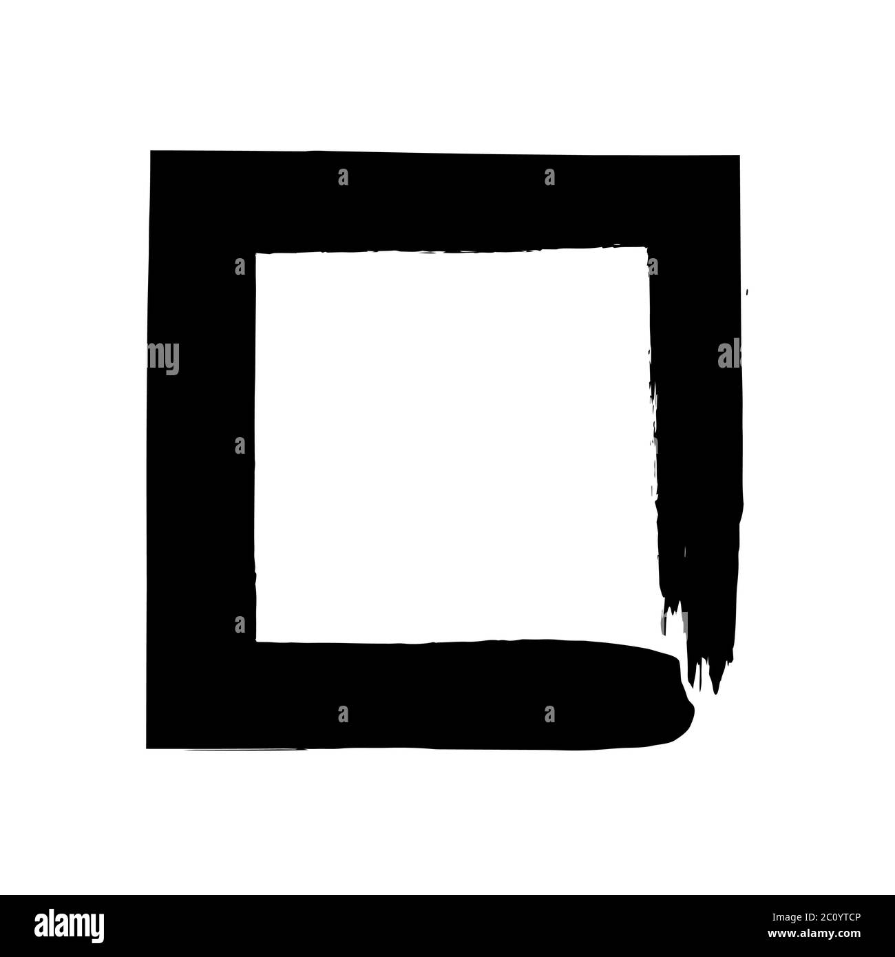 Square frame brush vector grunge paint watercolour ink Stock Photo - Alamy