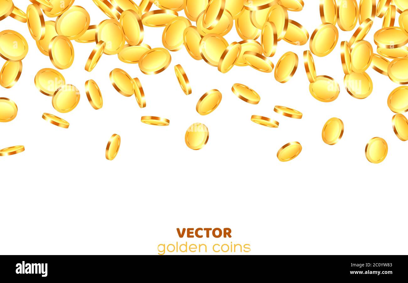 Realistic 3d golden coins explosion Stock Vector Image & Art - Alamy