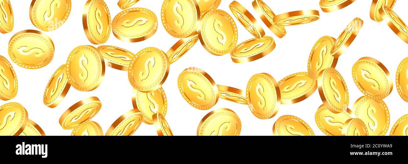 Realistic 3d golden coins explosion Stock Vector Image & Art - Alamy
