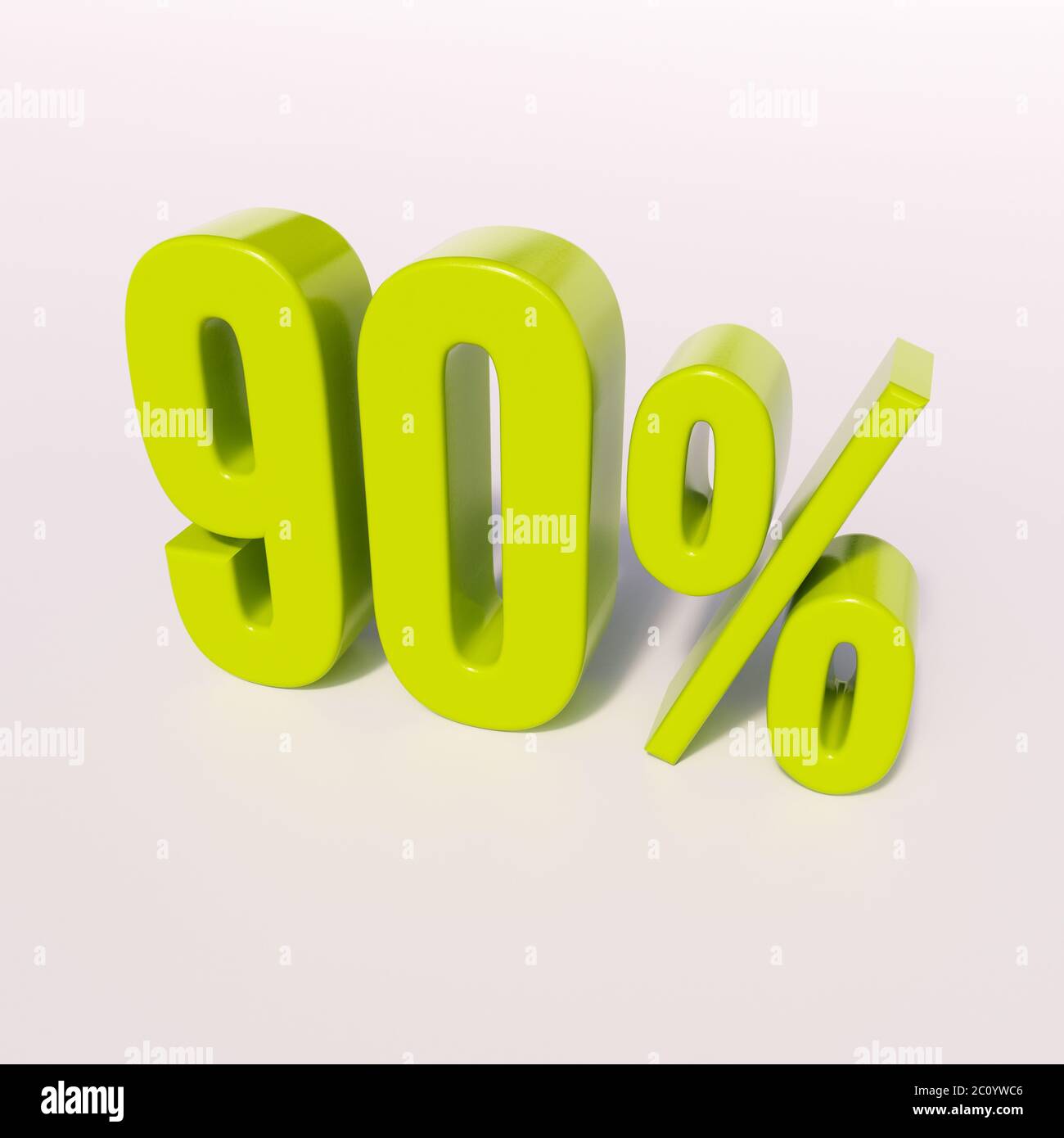 Percentage sign, 90 percent Stock Photo