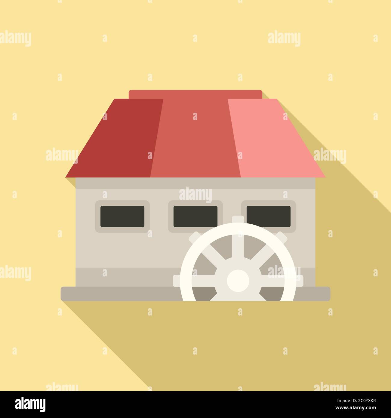 Energy water mill icon. Flat illustration of energy water mill vector