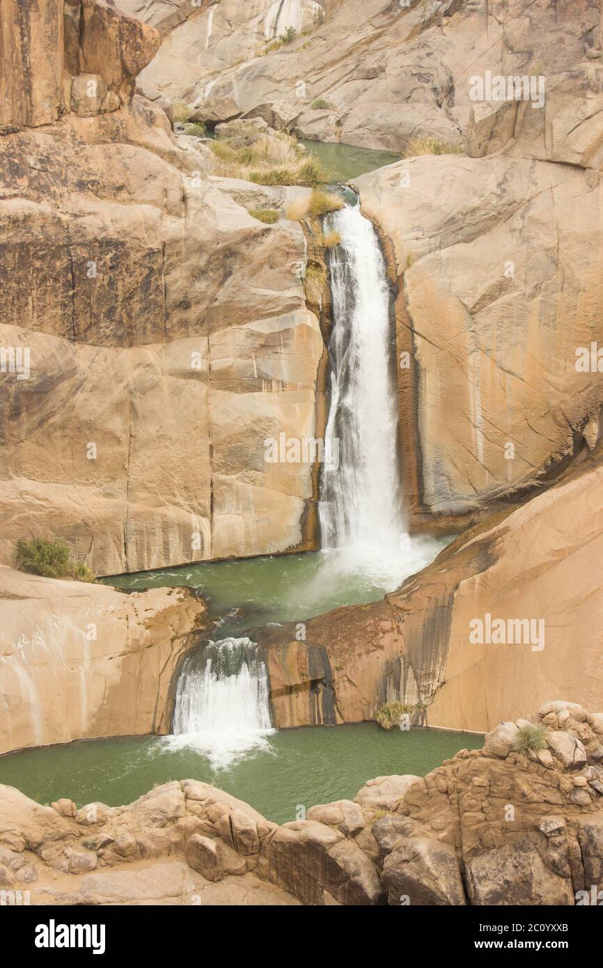 Fallscape River A step waterfall, known as Twin Falls, falling into the Orange River ...