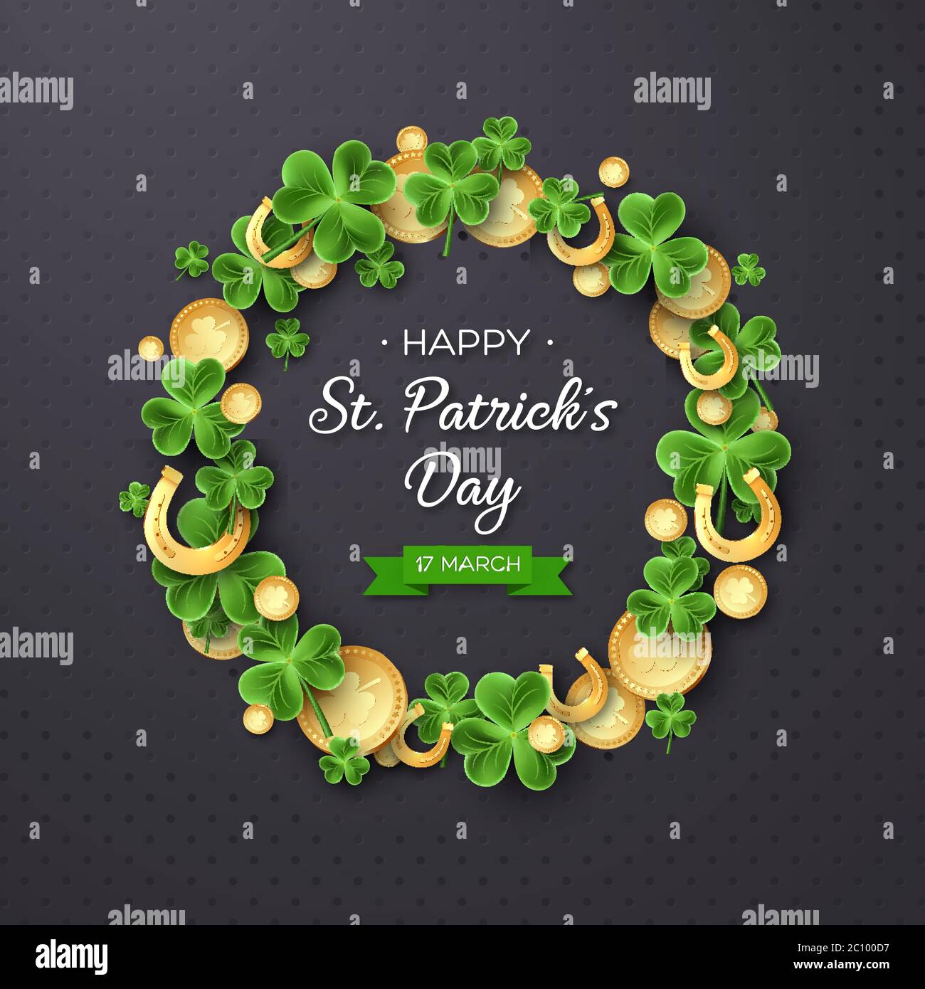 St. Patricks Day greeting holiday design. Stock Vector