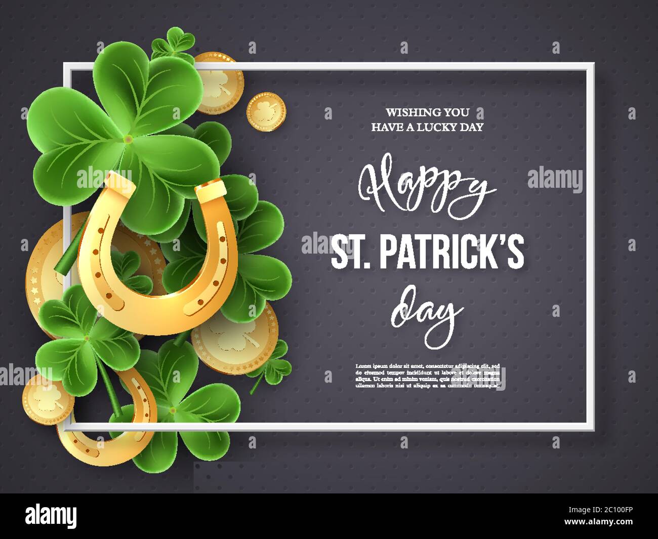 St. Patricks Day greeting holiday design. Stock Vector