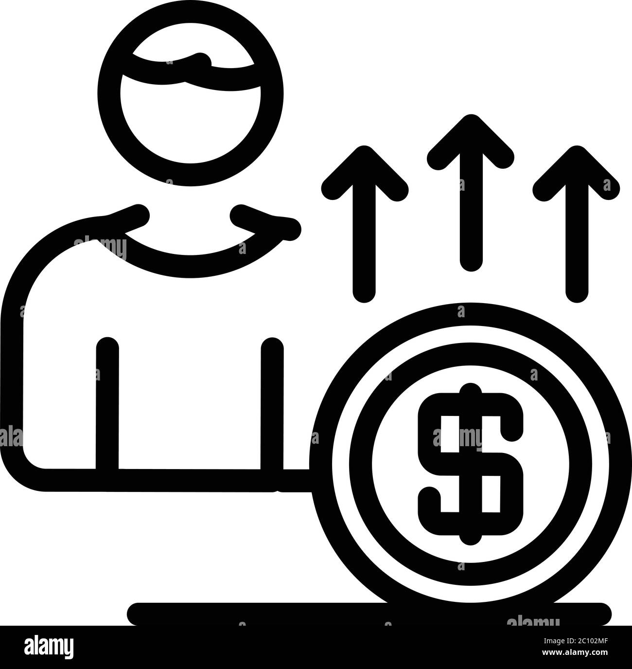 Increase money icon, outline style Stock Vector Image & Art - Alamy