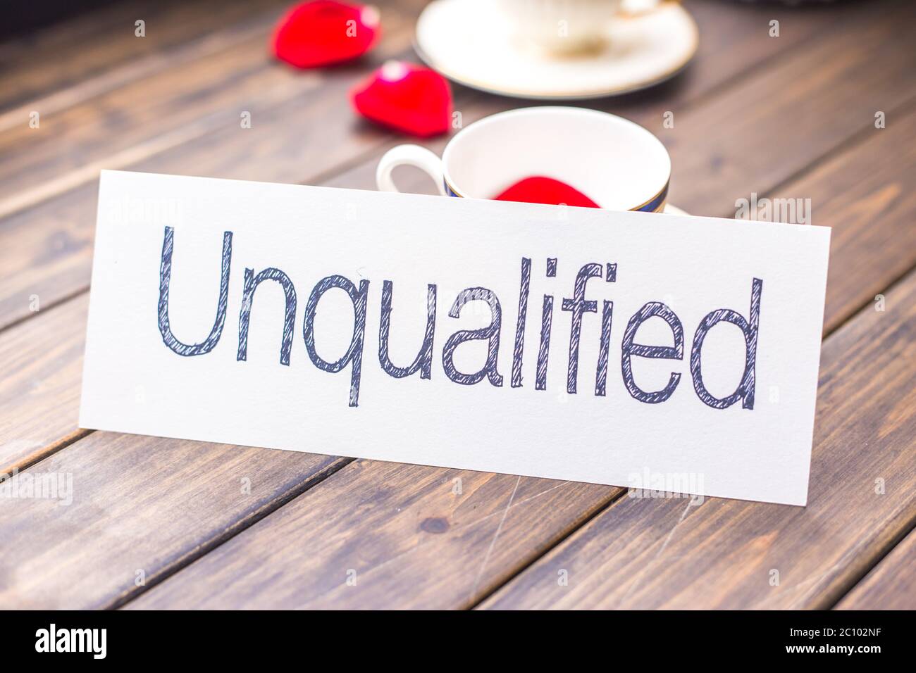 unqualified to qualified Stock Photo