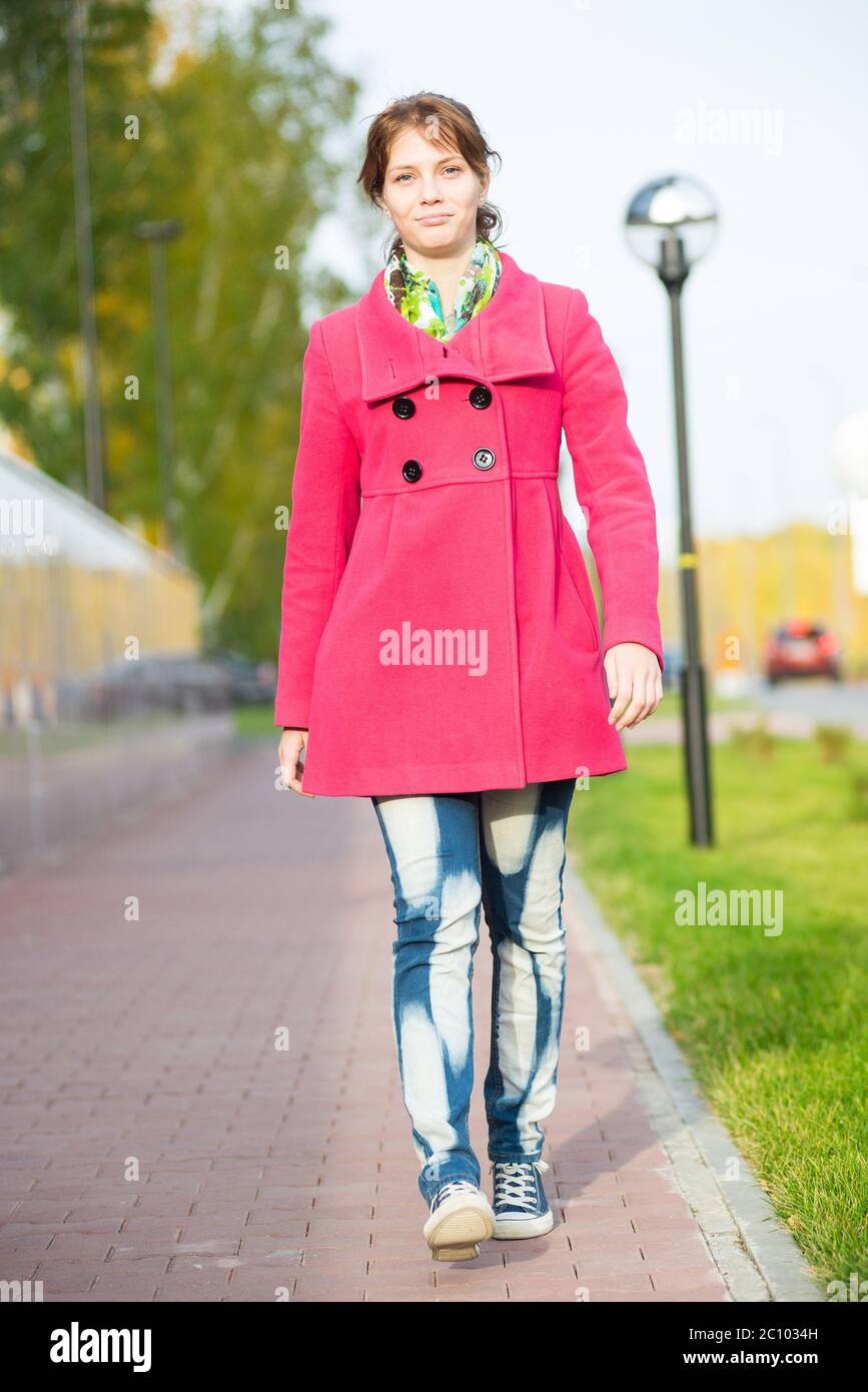 Beautiful woman walking street hi-res stock photography and images - Alamy