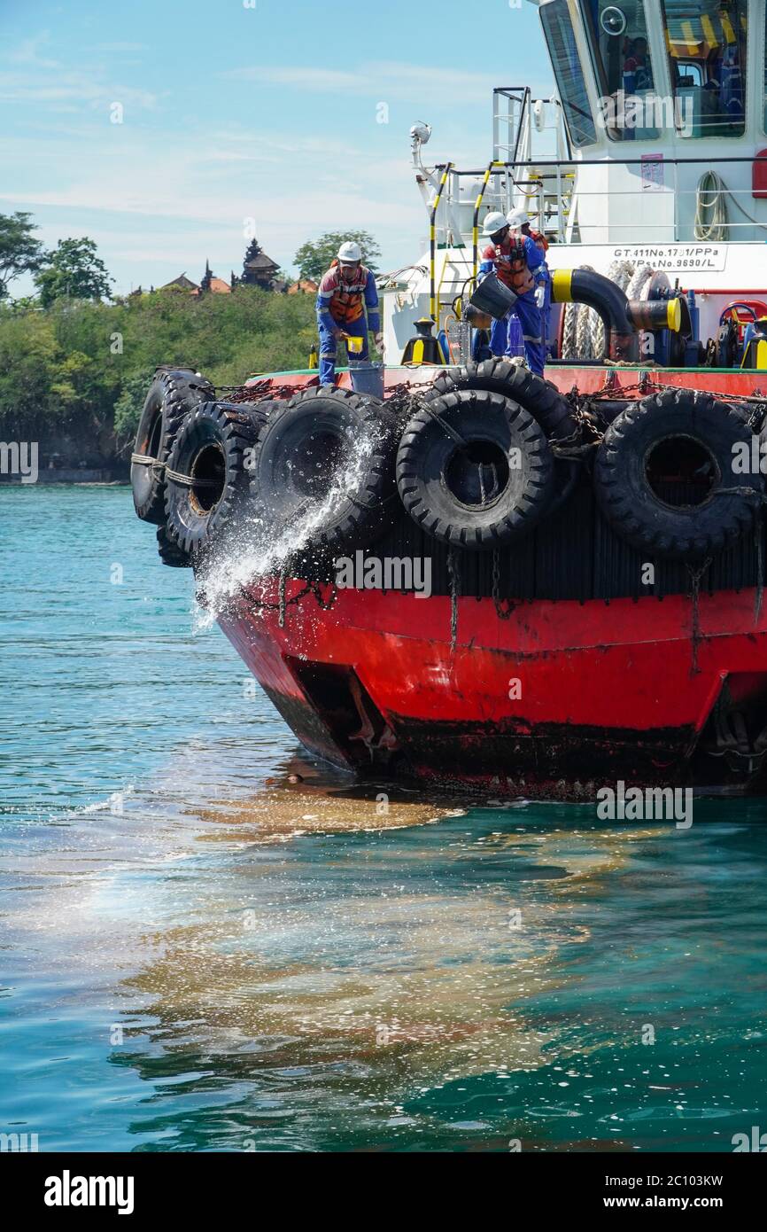 Karangasem, Bali, Indonesia. 13th June, 2020. Officers from Pertamina ...