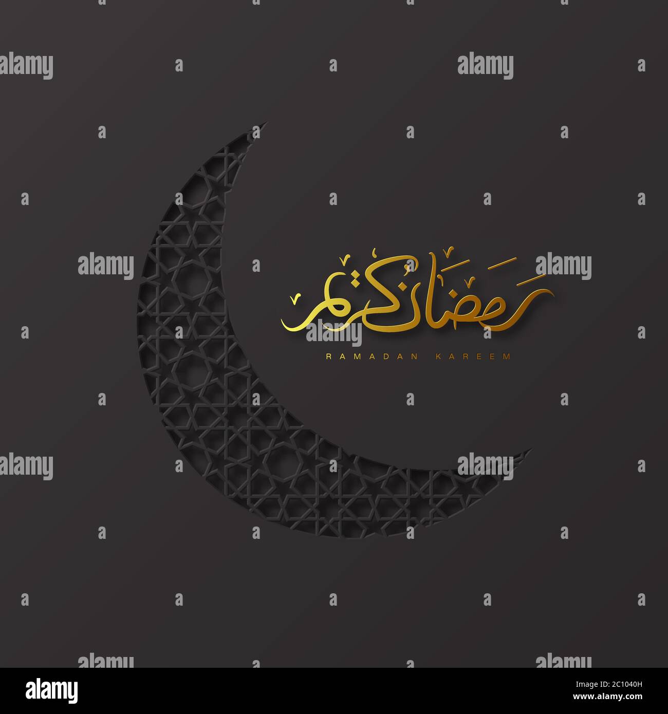 Ramadan golden background crescent moon hi-res stock photography and ...
