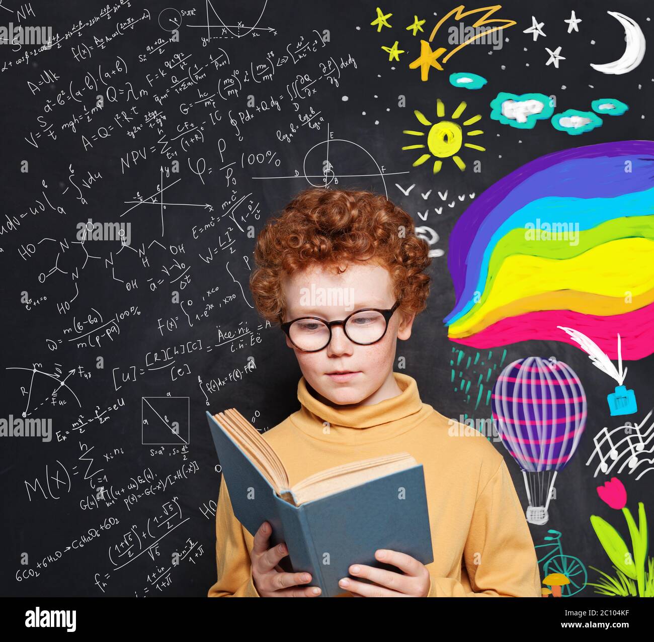 The Magical World Of Books Kid Reading Book On Hand Drawn Doodle Background Stock Photo Alamy The Magical World Of Books Kid Reading Book On Hand Drawn Doodle Background Stock Photo Alamy