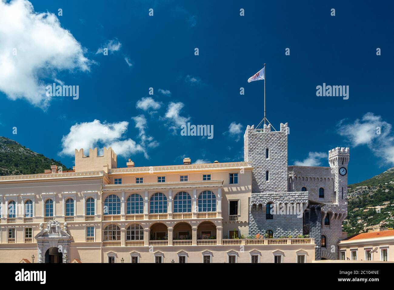 The Prince s Palace of Monaco, with guards, the official residence of