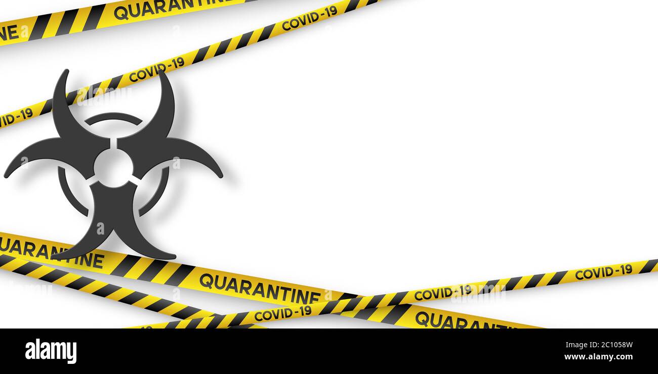Coronavirus quarantine banner with stripes. Stock Vector