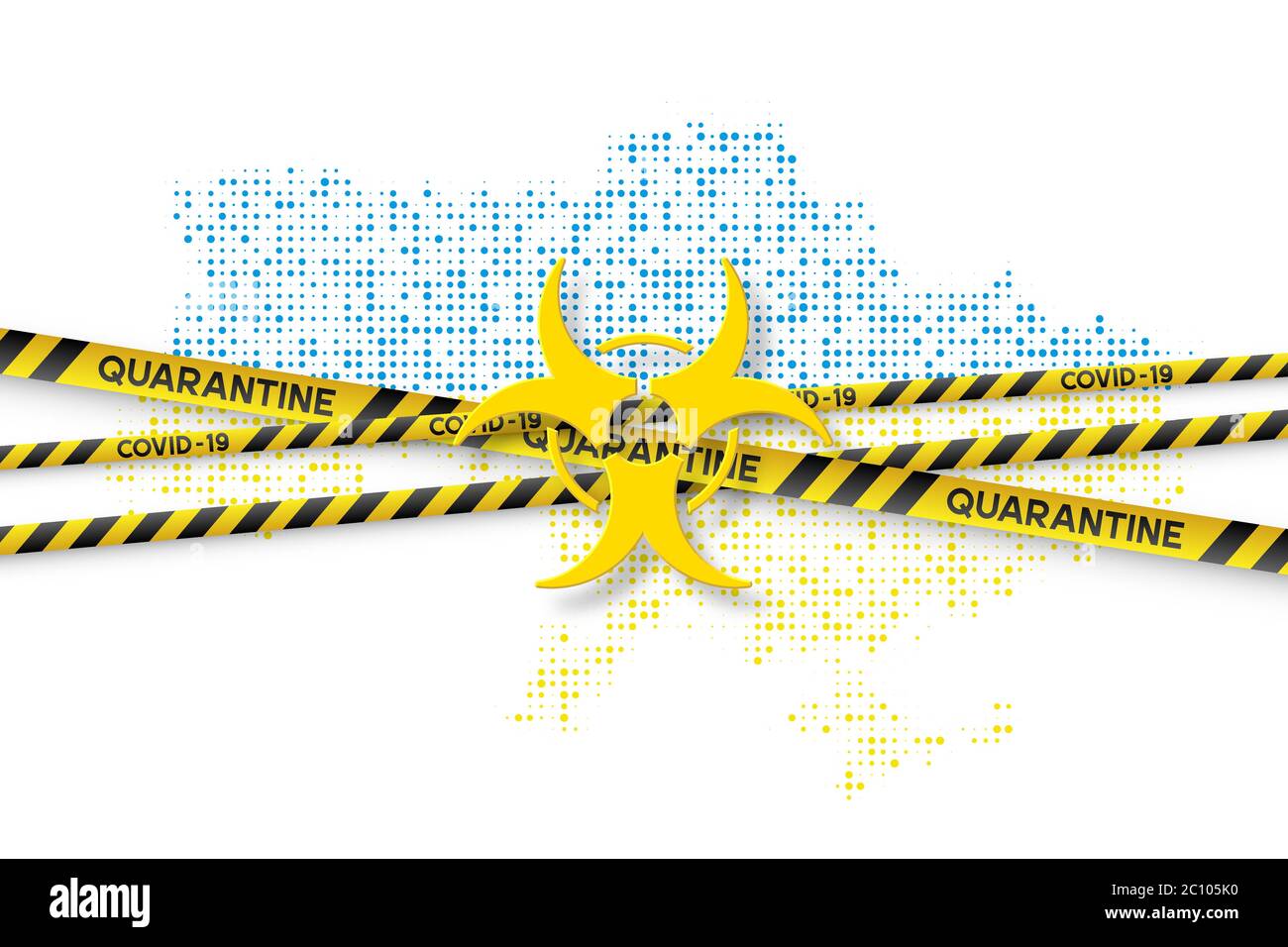Ukraine Coronavirus quarantine concept. Stock Vector