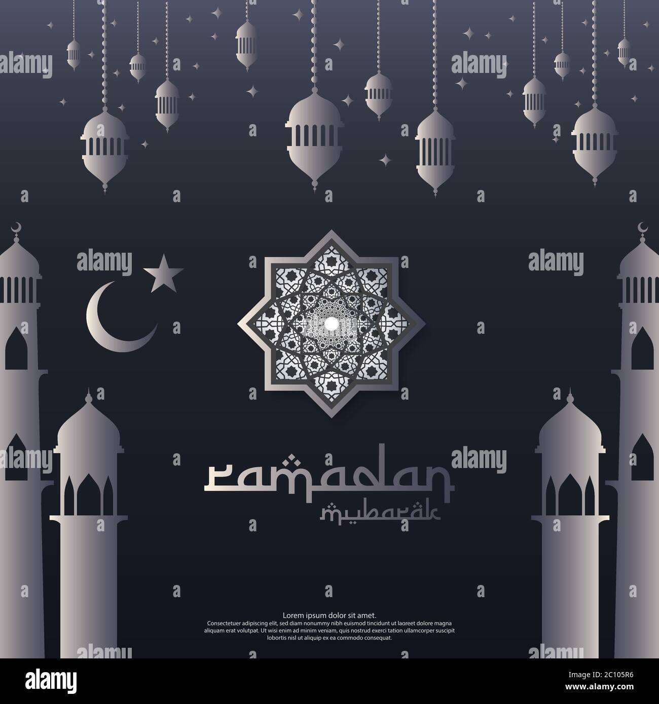 islamic design concept. Ramadan Kareem or Eid Mubarak invitation Banner ...