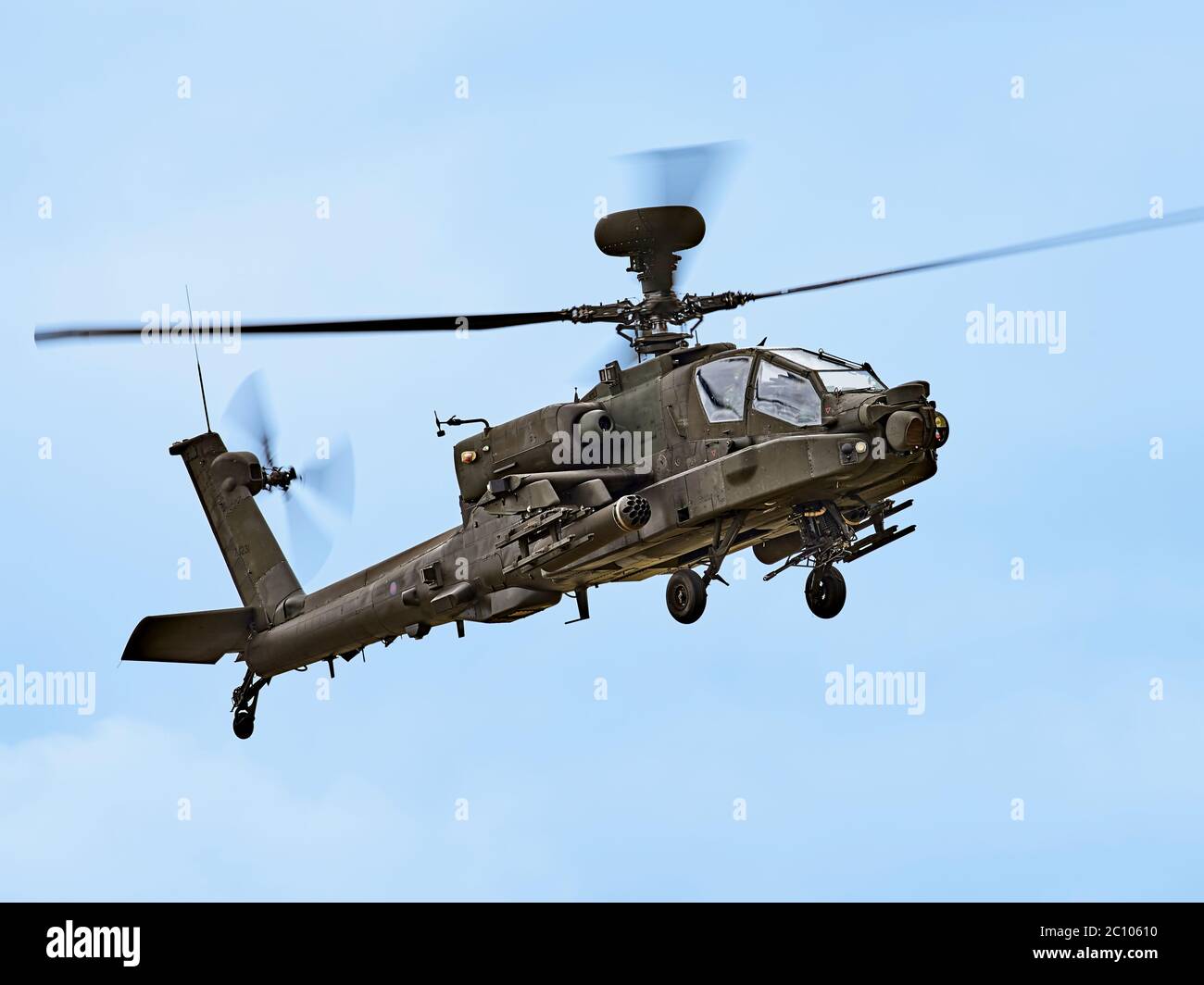 AgustaWestland British Army Apache AH1 attack helicopter in flight Stock Photo