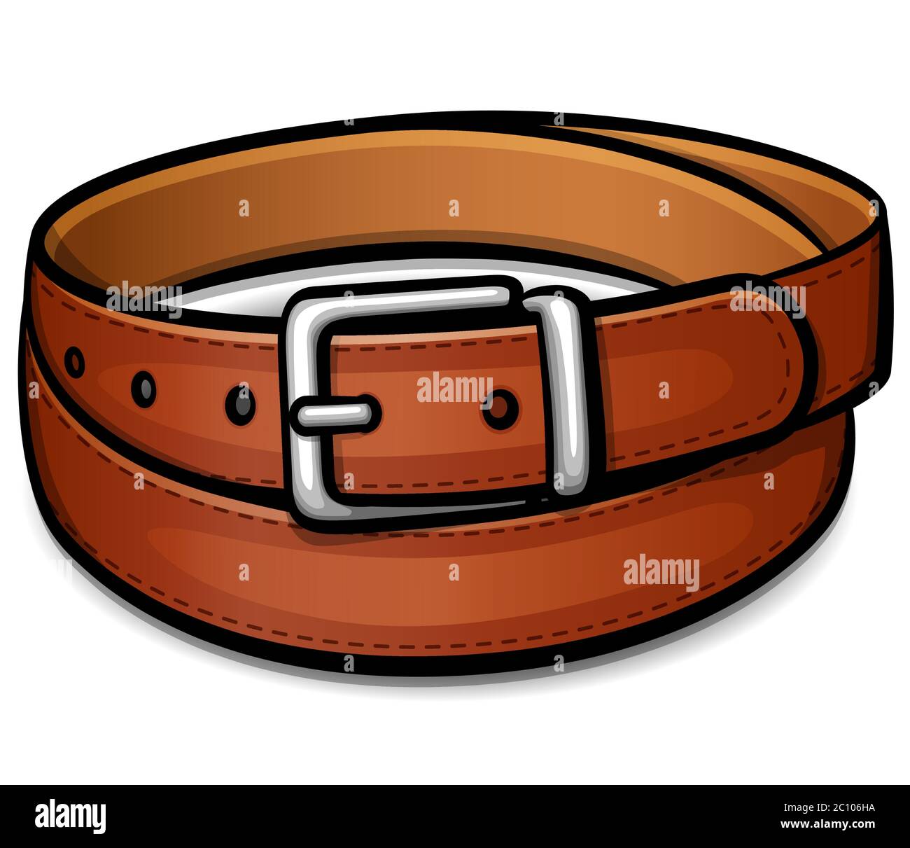 D Ring Belt Buckle Flat Sketch Stock Vector (Royalty Free