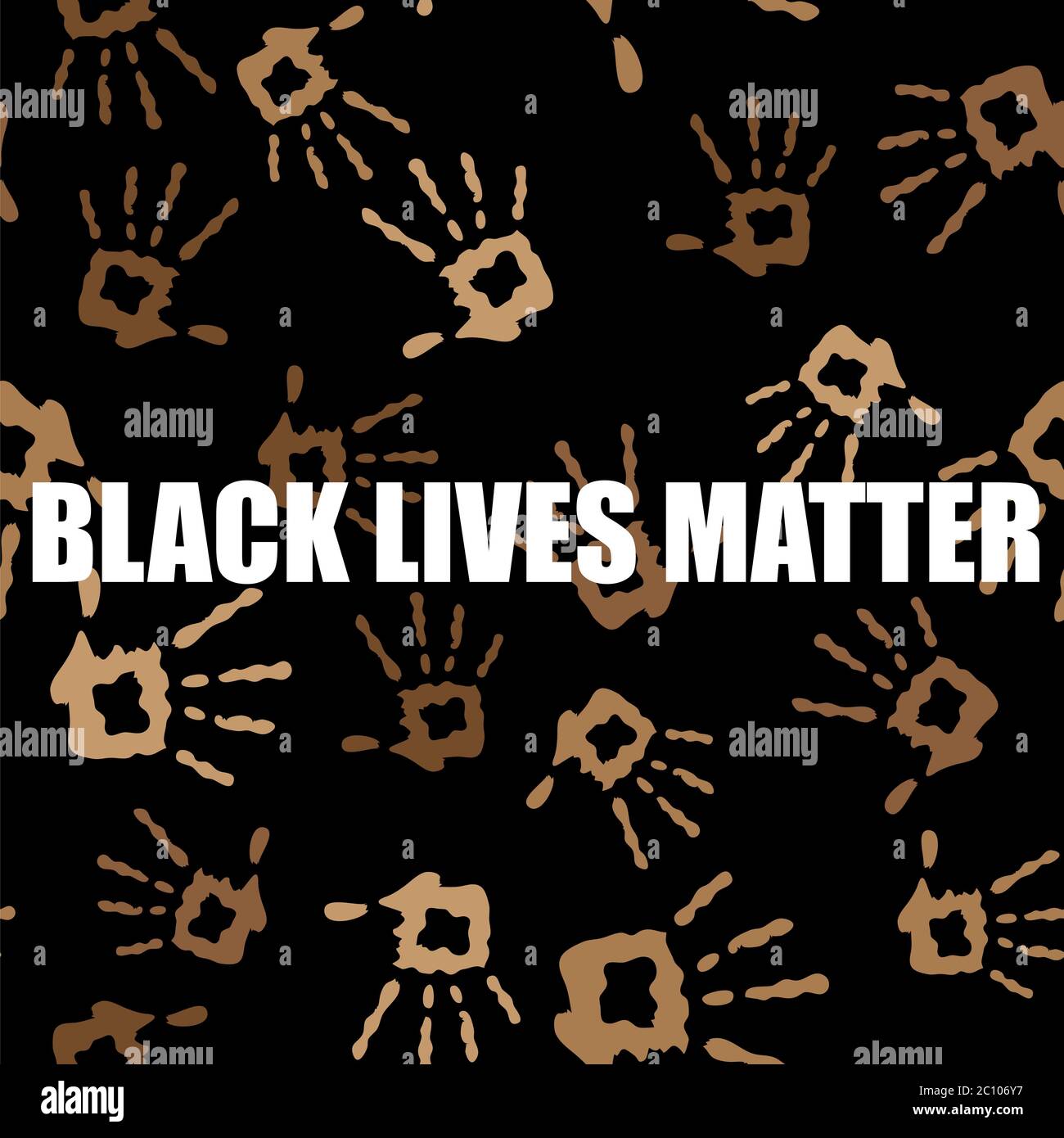 Black Lives Matter Banner with Hands for Protest on Black Background ...