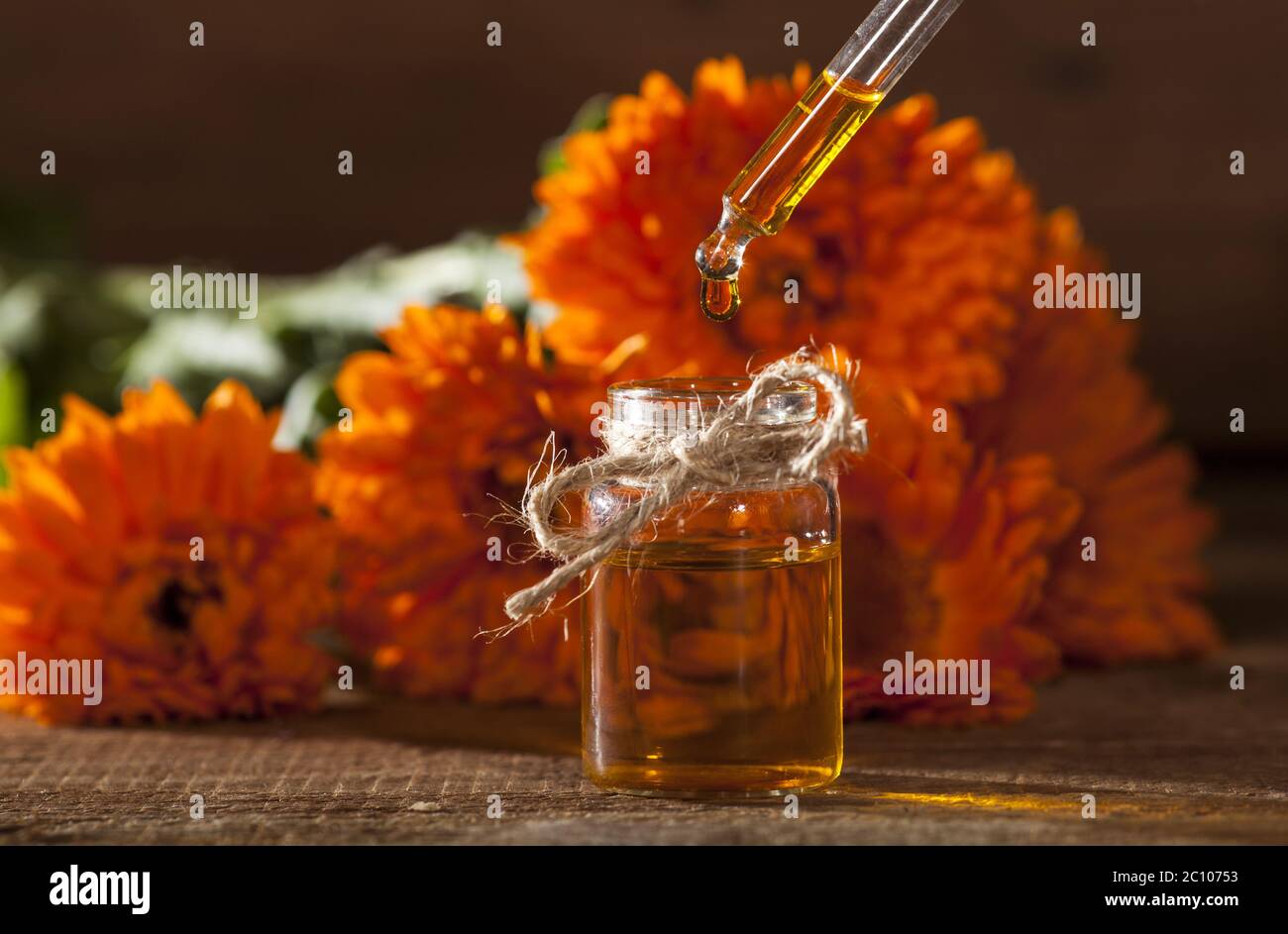 Marigold Essential Oil Stock Photo Alamy