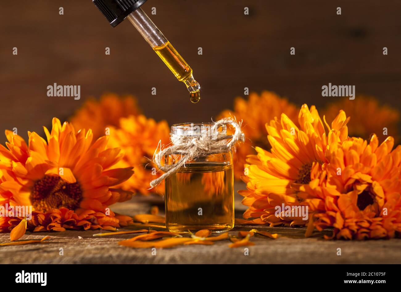 Marigold Essential Oil Stock Photo Alamy
